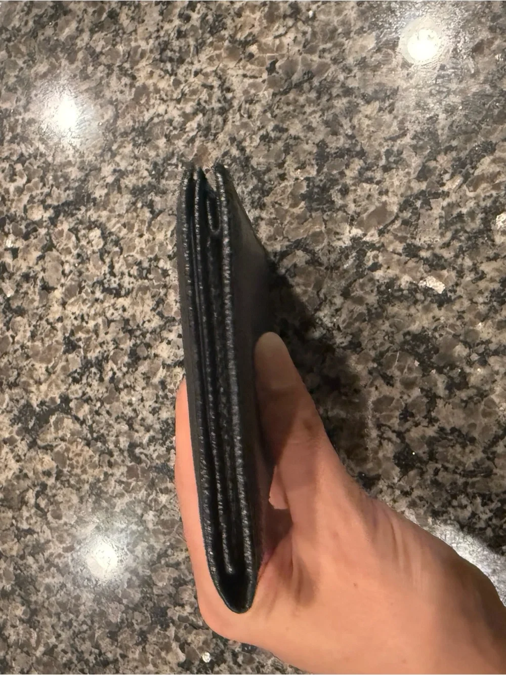 Bulgari Black Textured Leather Card Holder Wallet